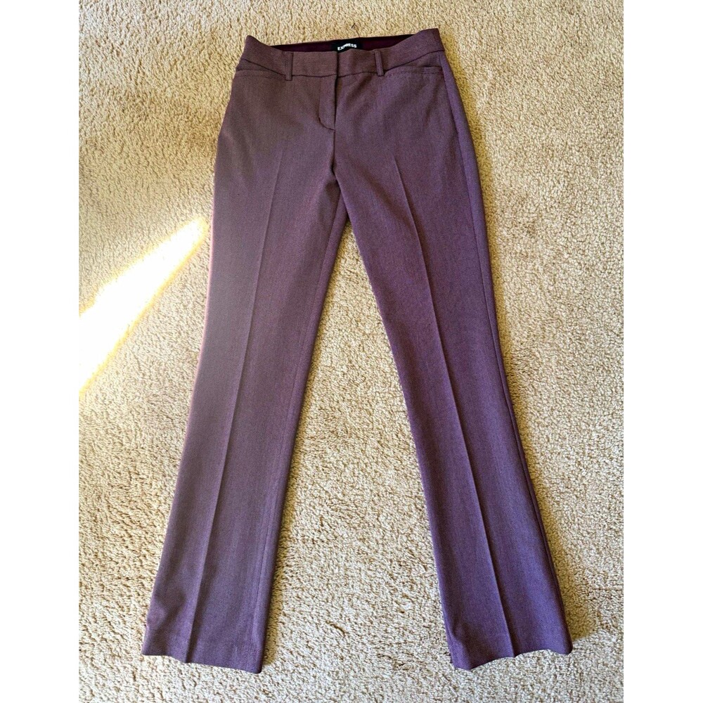 Express Columnist Barely Boot Mid Rise Stretch 2R Mauve Pants